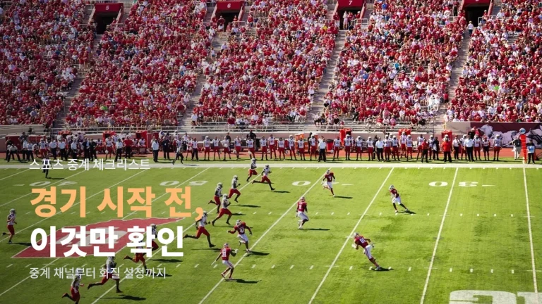 스포츠 중계 보기 전 체크리스트 - 중계 채널, 경기 시간, 화질 설정까지 사이트모음 활용